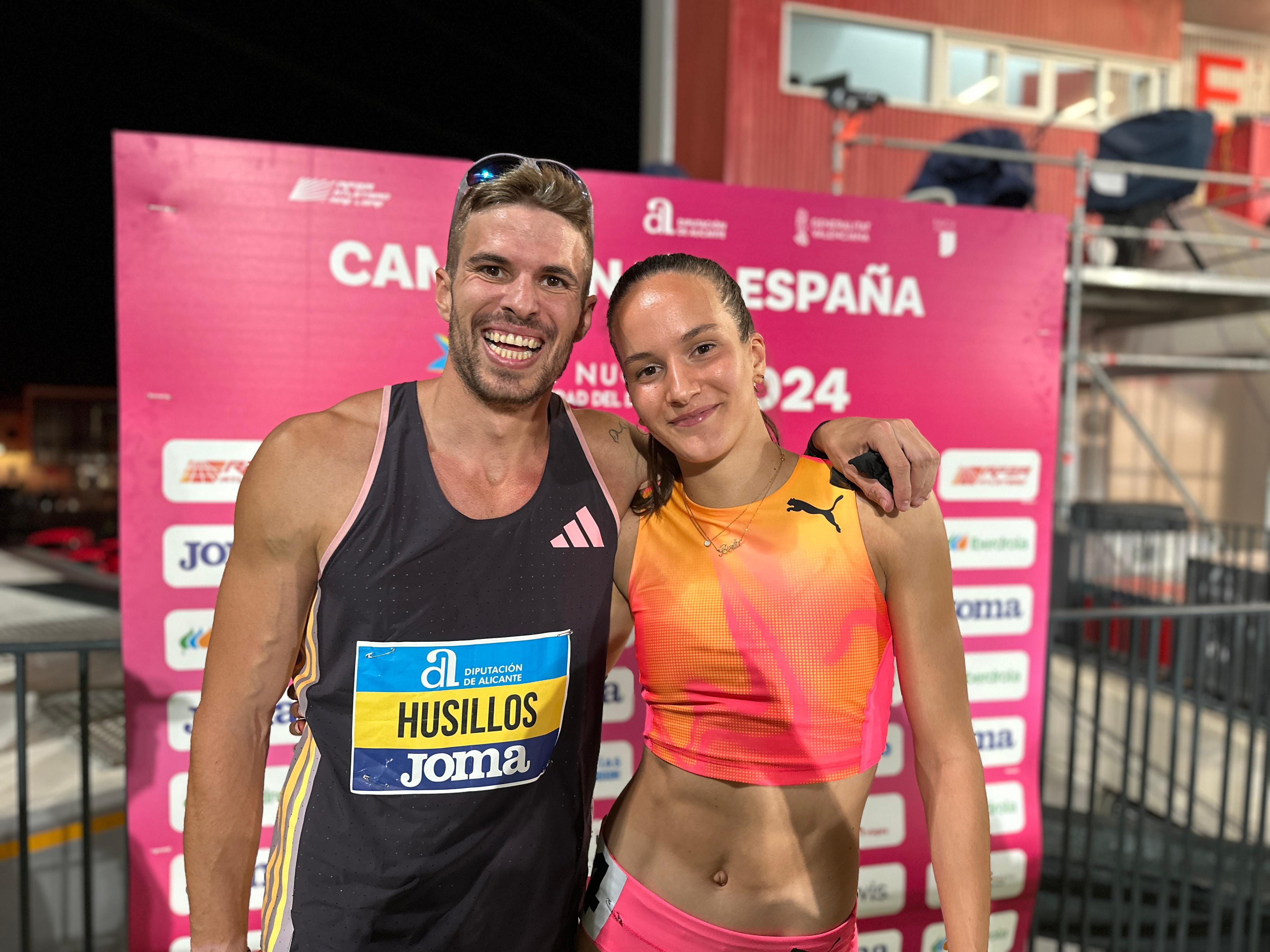 Óscar Husillos y Berta Segura se proclamaron ayer campeones de España de 400 metros en La Nucía. RFEA.