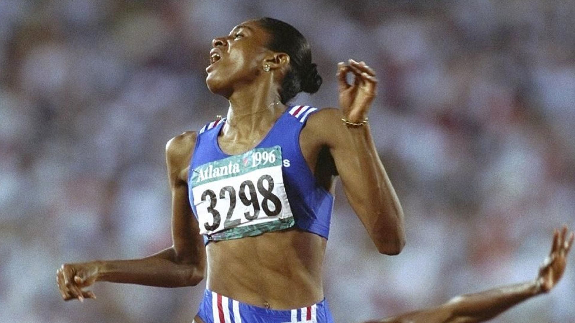 Marie José Pérec en los Juegos Olímpicos de Atlanta 1996 en los que logró un histórico doblete. WORLD ATHLETICS.