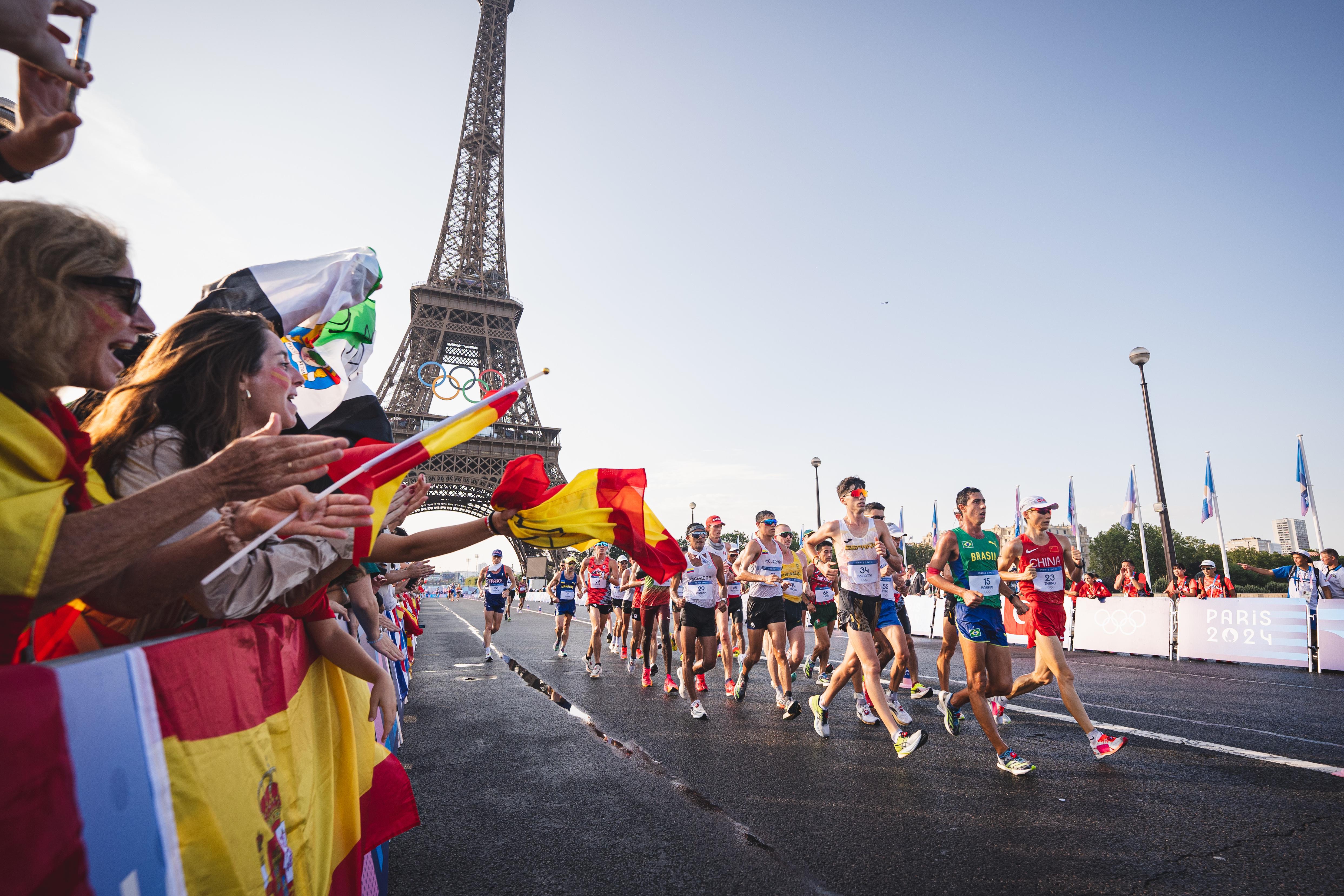 Una imagen de las pruebas de marcha en los Juegos Olímpicos de París 2024. VSM PHOTOEVENTS.