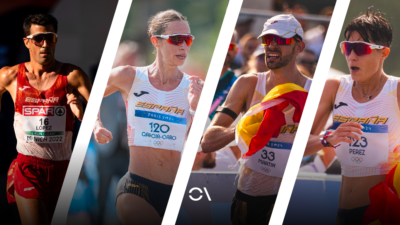 Miguel Ángel López, Laura García-Caro, Álvaro Martín y María Pérez son los españoles con más opciones de competir en el relevo mixto de marcha.