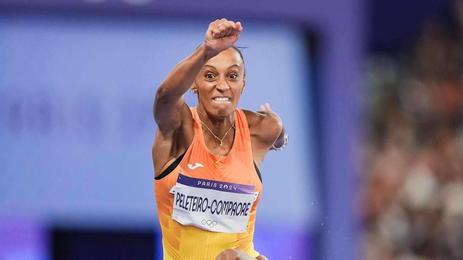 Ana Peleteiro en la final de triple salto en los Juegos Olímpicos de París 2024. SPORTMEDIA.
