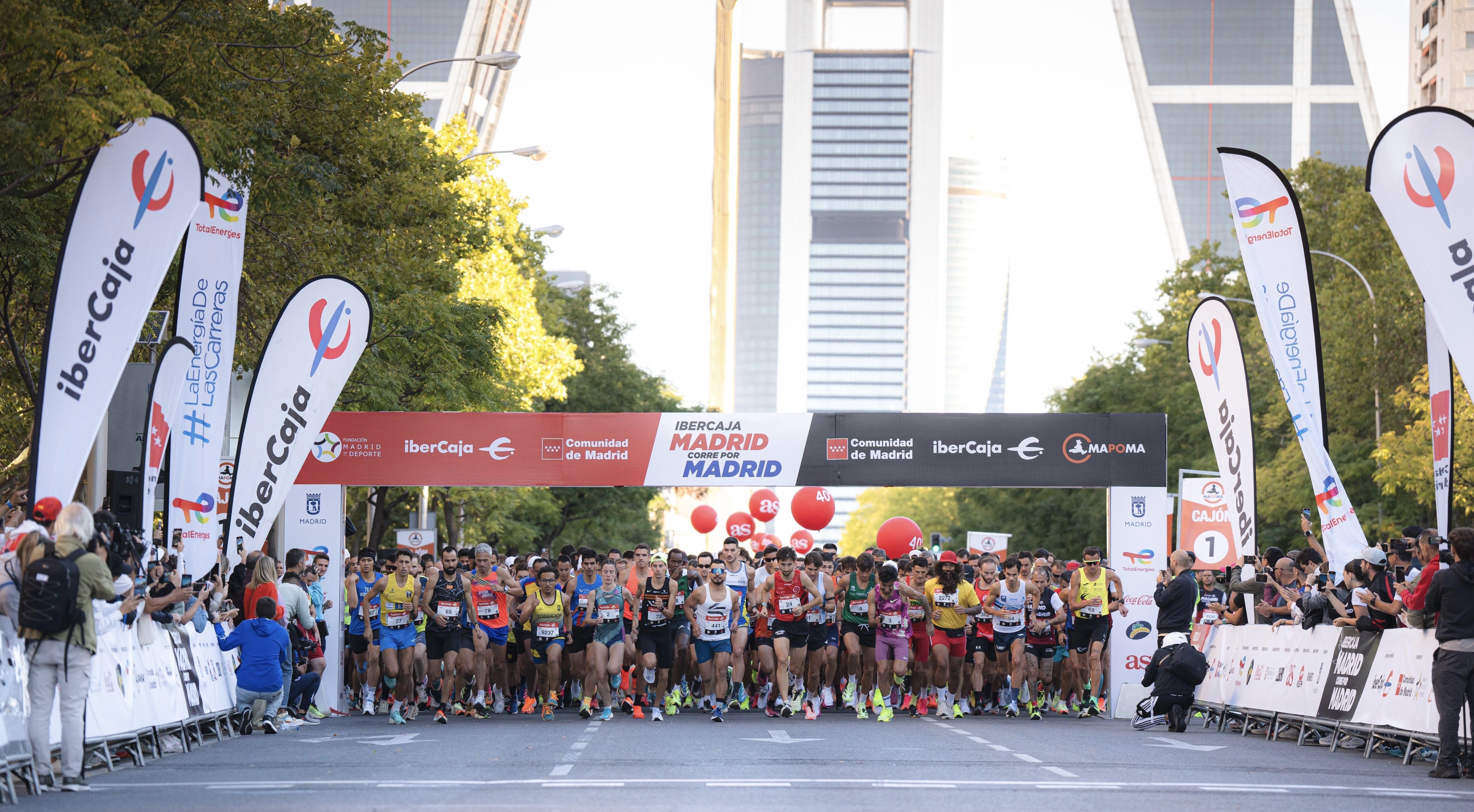 En lo alto del Paseo de la Castellana se da la salida a Ibercaja Madrid Corre por Madrid. VSM PHOTOEVENTS
