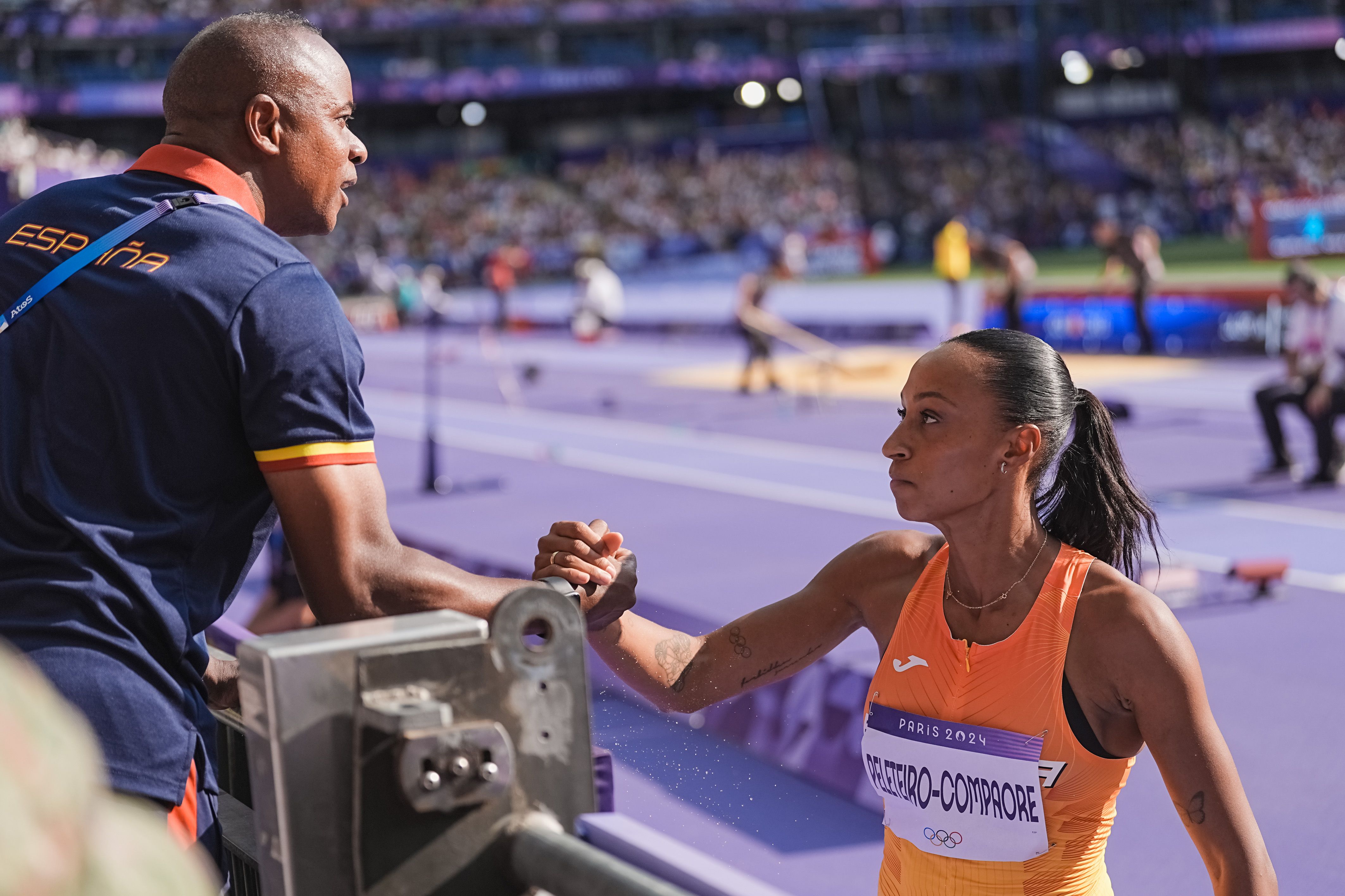 Los Juegos Olímpicos de París han sido la última competición internacional de Ana Peleteiro con Iván Pedroso. La gallega fue sexta con un mejor salto de 14.59m. SPORTMEDIA.
