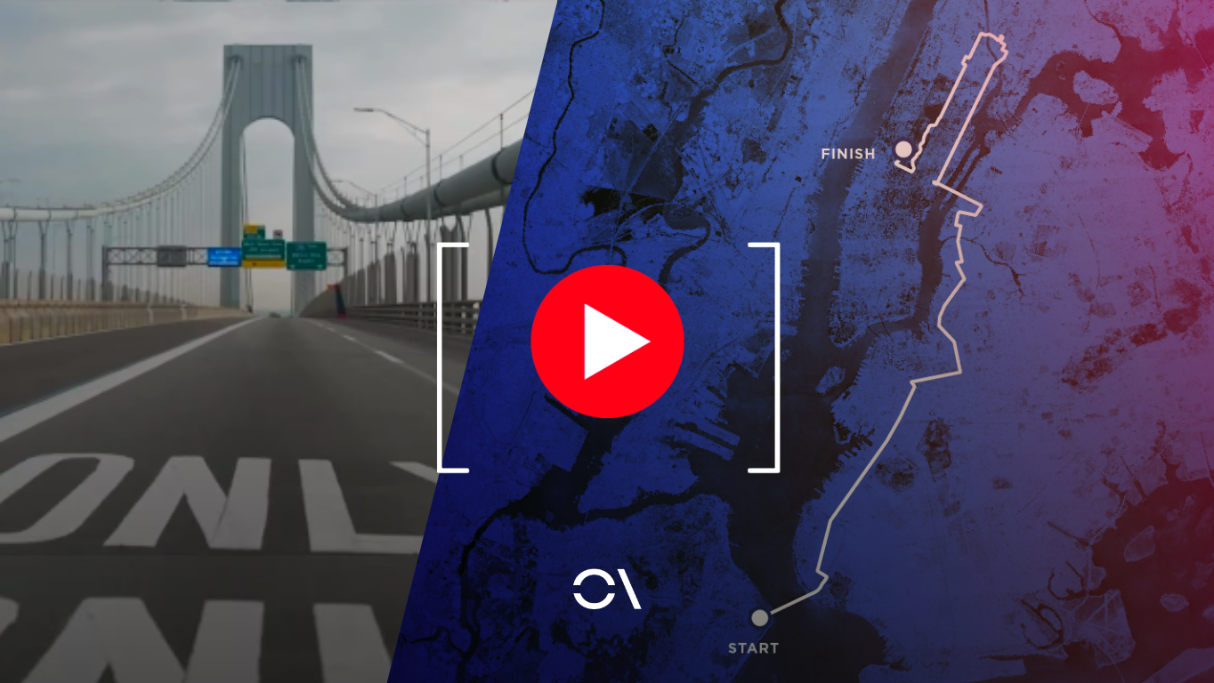 El recorrido del Maratón de Nueva York en poco más de 4 minutos.