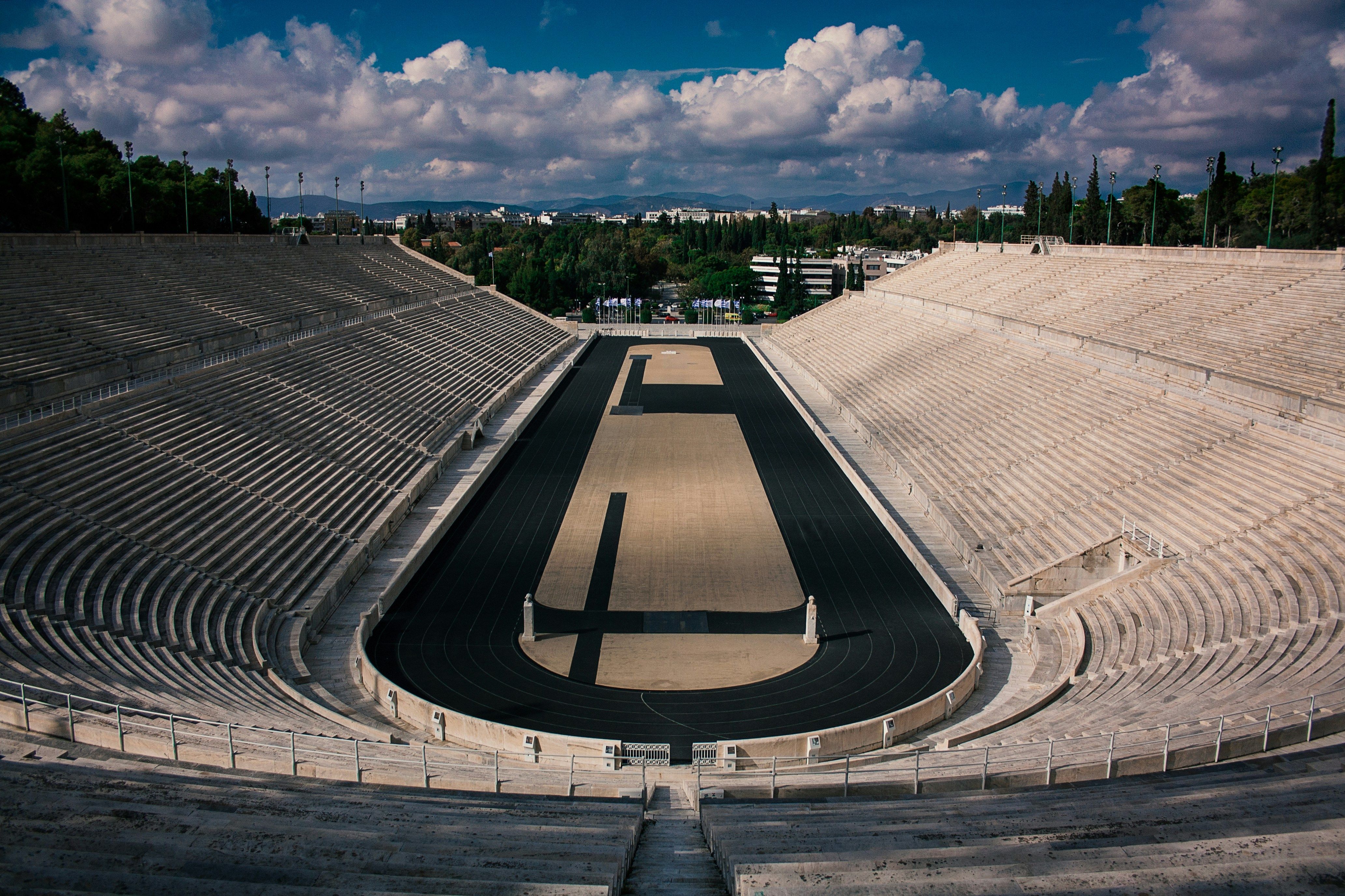 Vista aérea del Estadio Panathinaikó de Atenas.