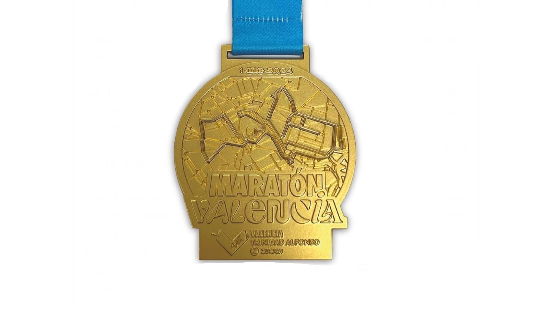 Así es la medalla del Maratón de Valencia 2024.