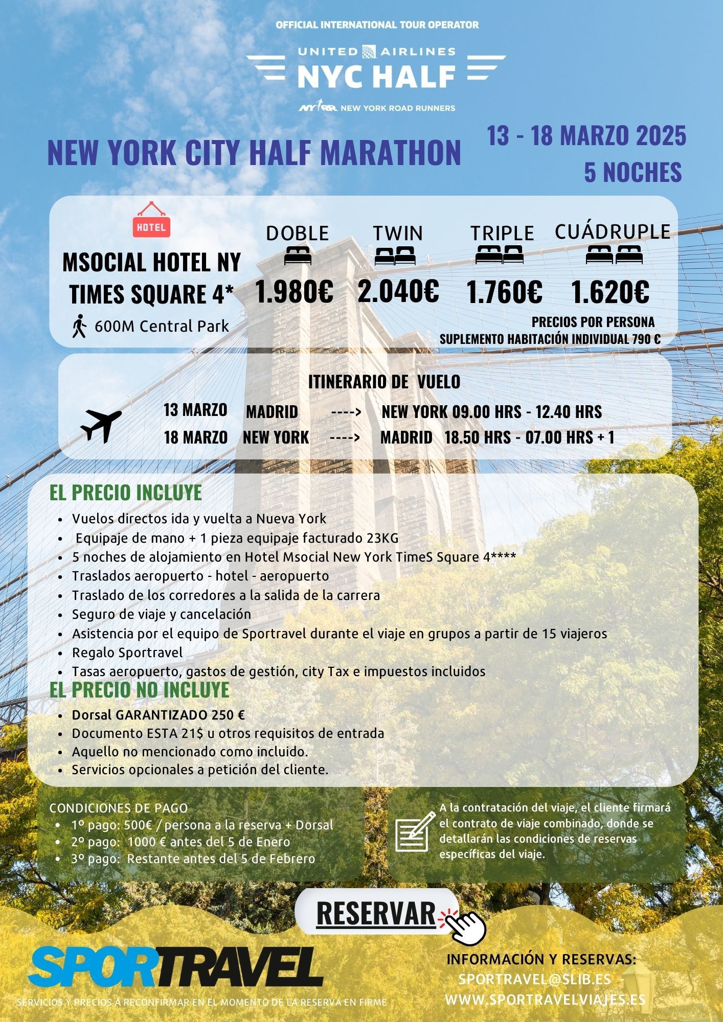 Oferta de Sportravel para el Medio Maratón de Nueva York 2025 Oferta de Sportravel para el Medio Maratón de Nueva York 2025