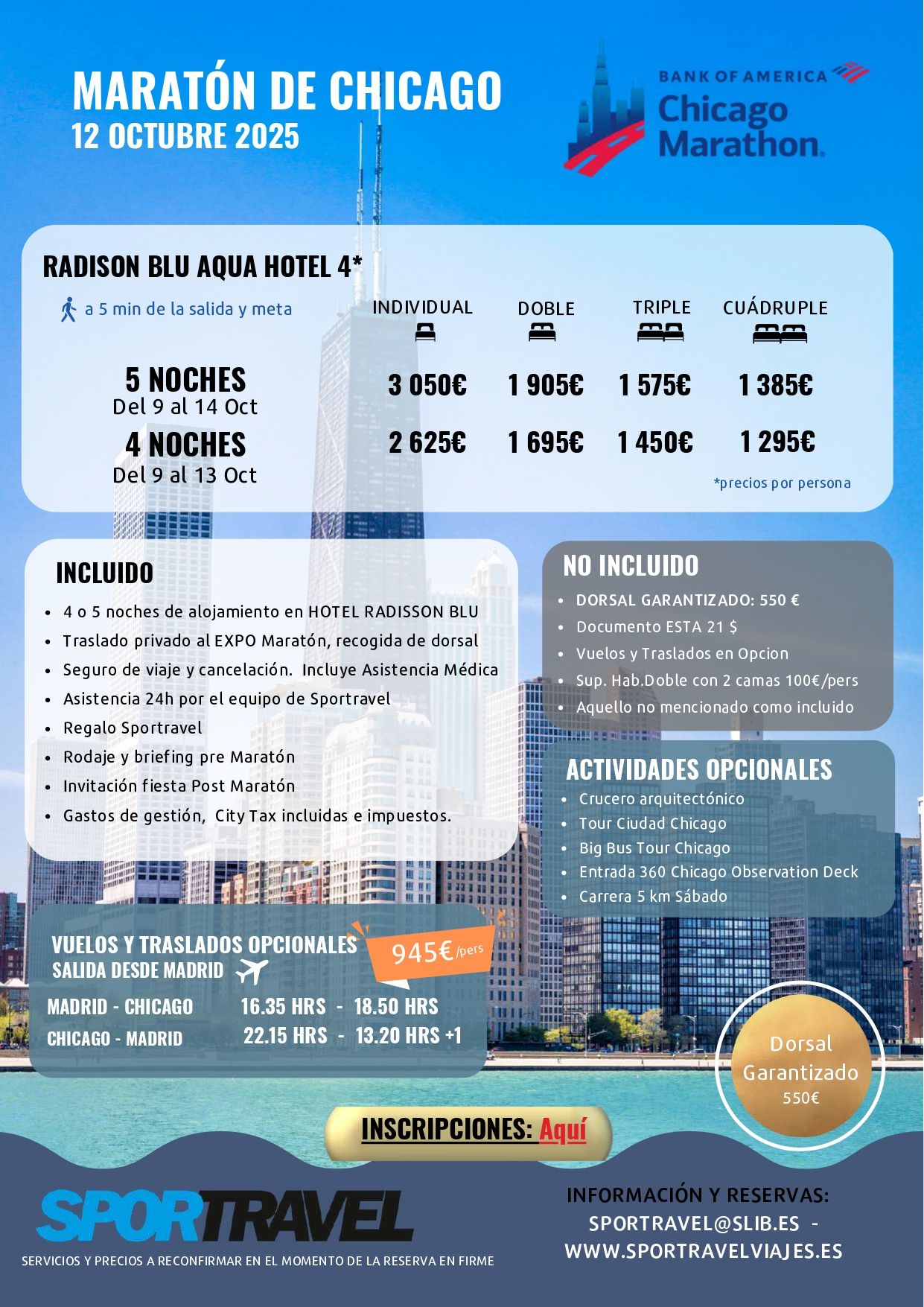 Así es la oferta de Sportravel para el Maratón de Chicago 2025 Así es la oferta de Sportravel para el Maratón de Chicago 2025