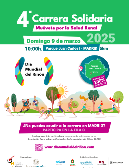 El 9 de marzo de 2025 se celebra la Carrera Solidaria Muévete por la Salud Renal El 9 de marzo de 2025 se celebra la Carrera Solidaria Muévete por la Salud Renal