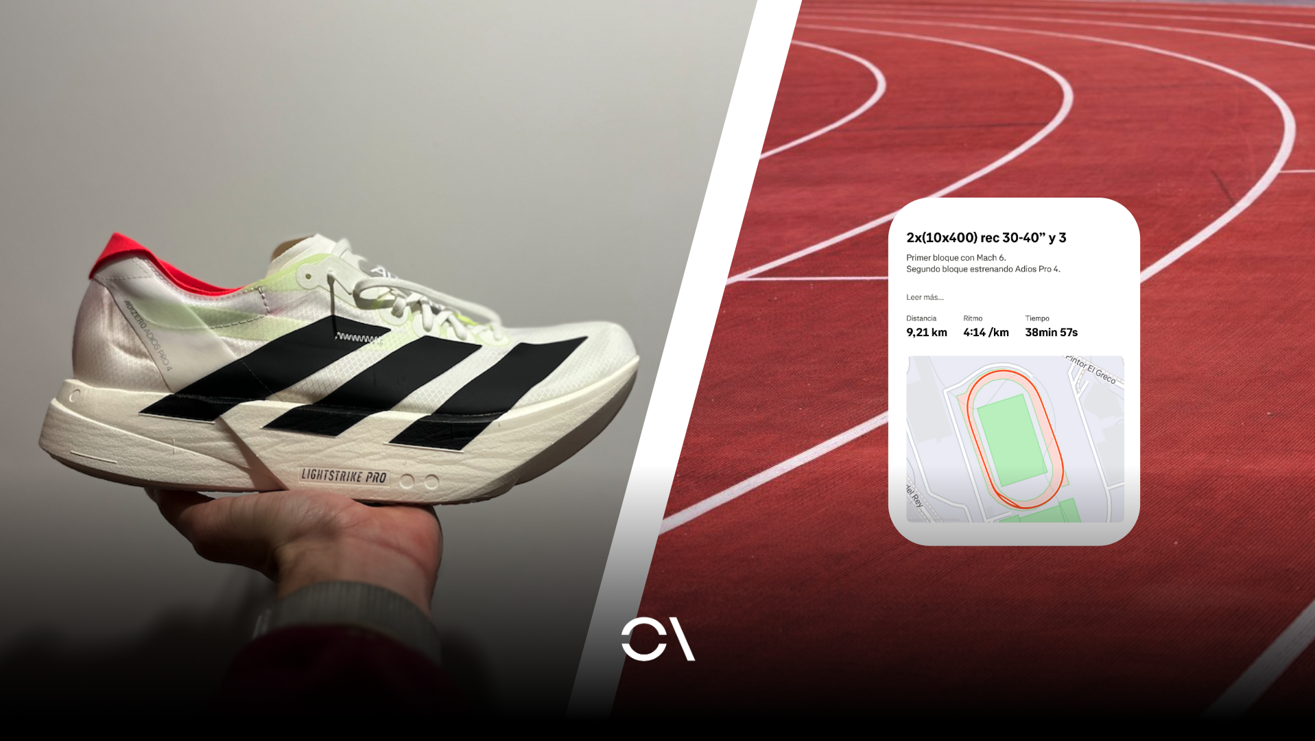 Primer entrenamiento en pista con las Adidas Adios Pro 4