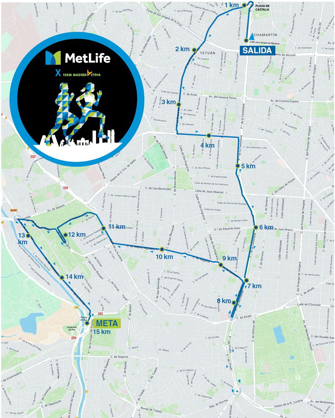 Así es el recorrido de los 15 Km MetLife Madrid Activa 2025