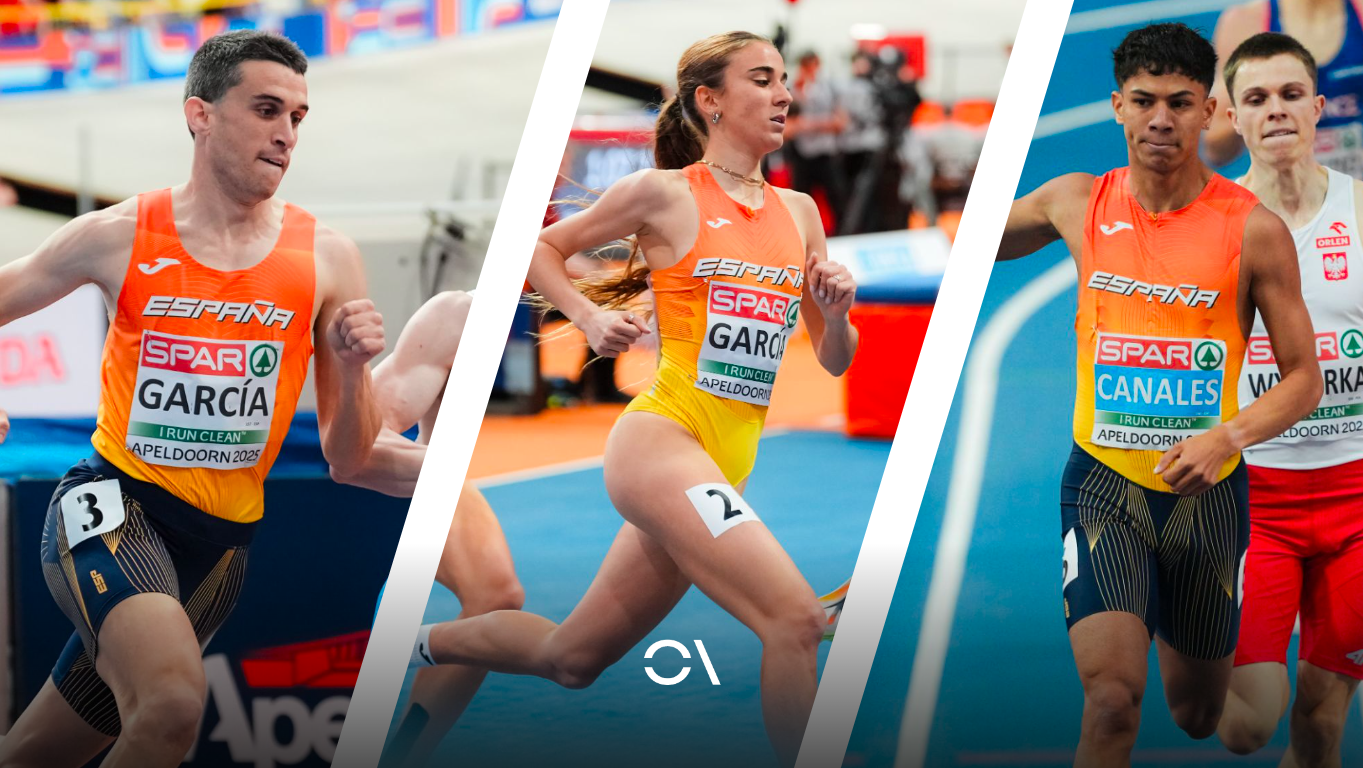 Mariano García, Josué Canales y Daniela García pasan a las semifinales de 800 metros en Apeldoorn. SPORTMEDIA.