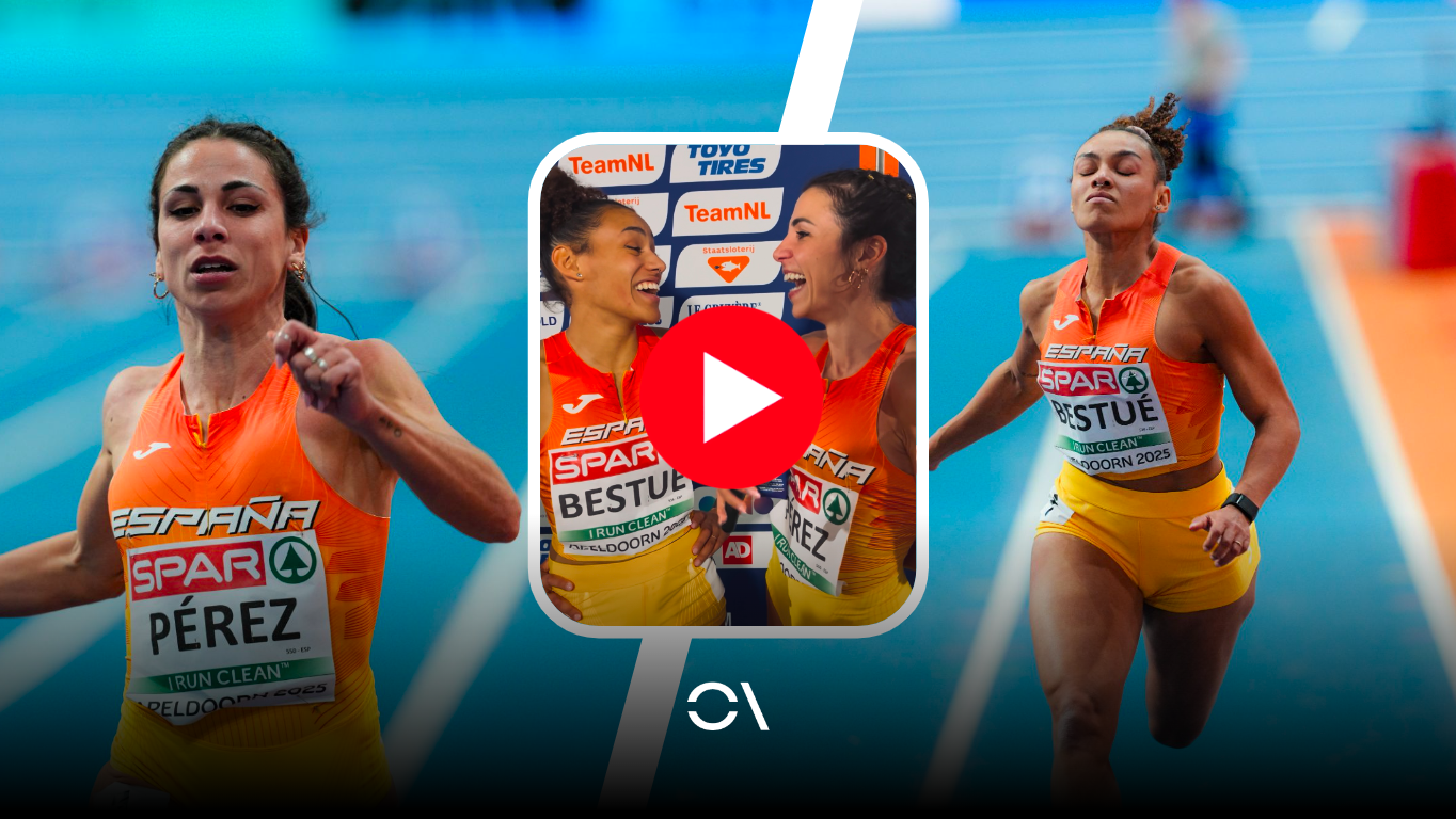 Maribel Pérez y Jaël Bestué en el Europeo en Pista Cubierta de Apeldoorn 2025. SPORTMEDIA.