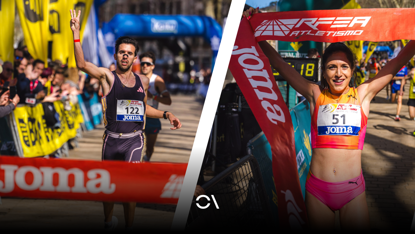 Jesús Ramos y Carla Gallardo, campeones de España de 10K en Bilbao 2025. RFEA.