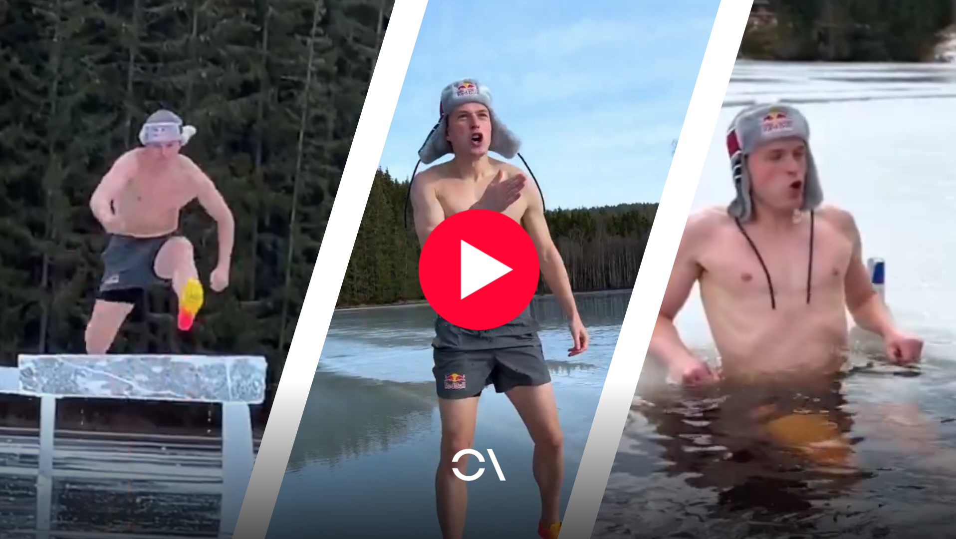 Espectacular vídeo de Karsten Warholm corriendo sobre el hielo en Noruega. Un vídeo que se va a hacer muy viral...