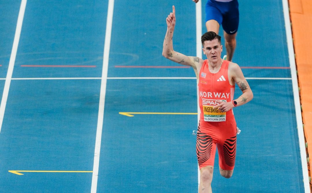 Jakob Ingebrigtsen en el Campeonato de Europa de Apeldoorn, donde logró dos nuevos títulos continentales. SPORTMEDIA.