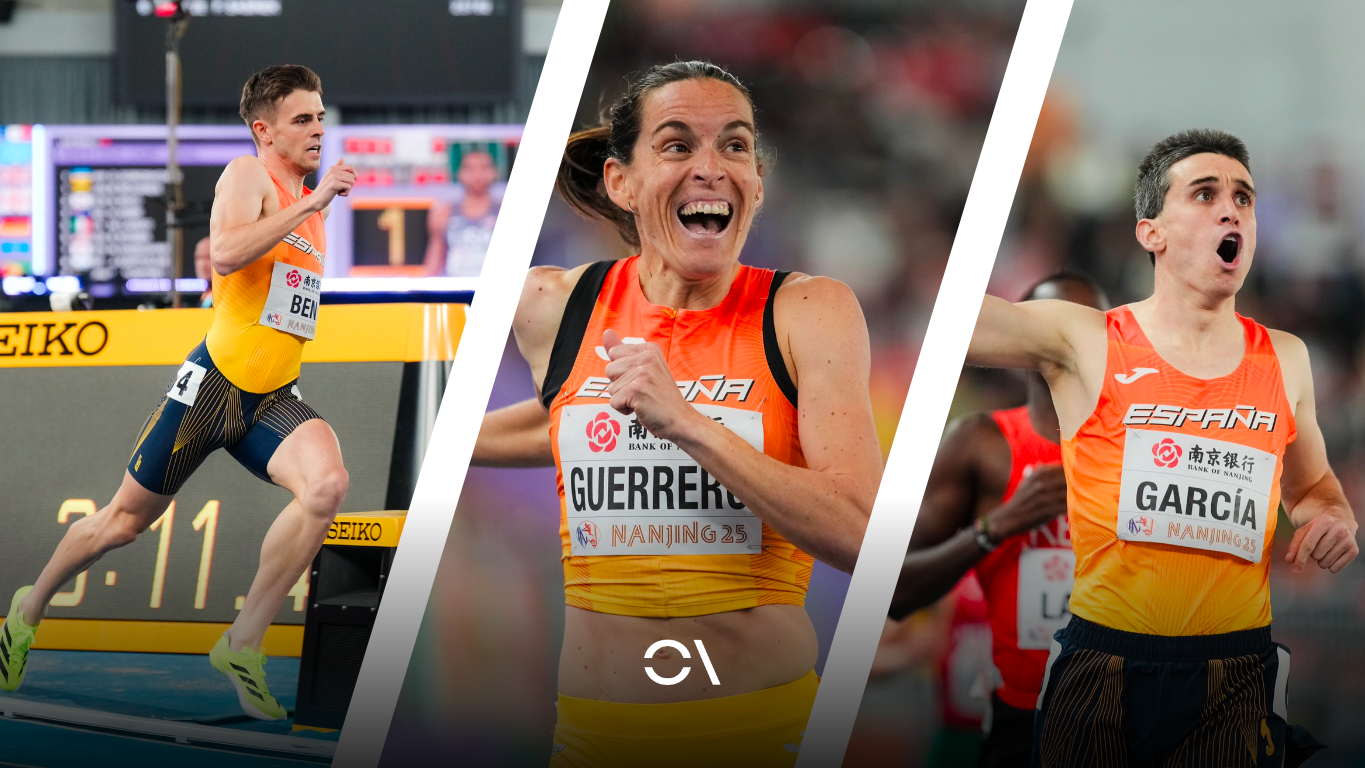 Esther Guerrero, Mariano García y Adrián Ben correrán las finales de 1500 del domingo. SPORTMEDIA.