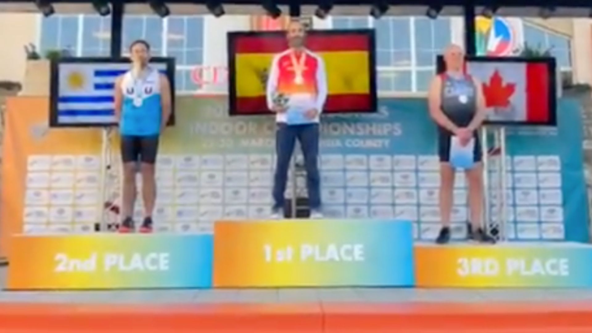 Kirian Pérez en el Campeonato del Mundo Máster de Gainesville donde le pusieron el 'Himno de Pemán'.