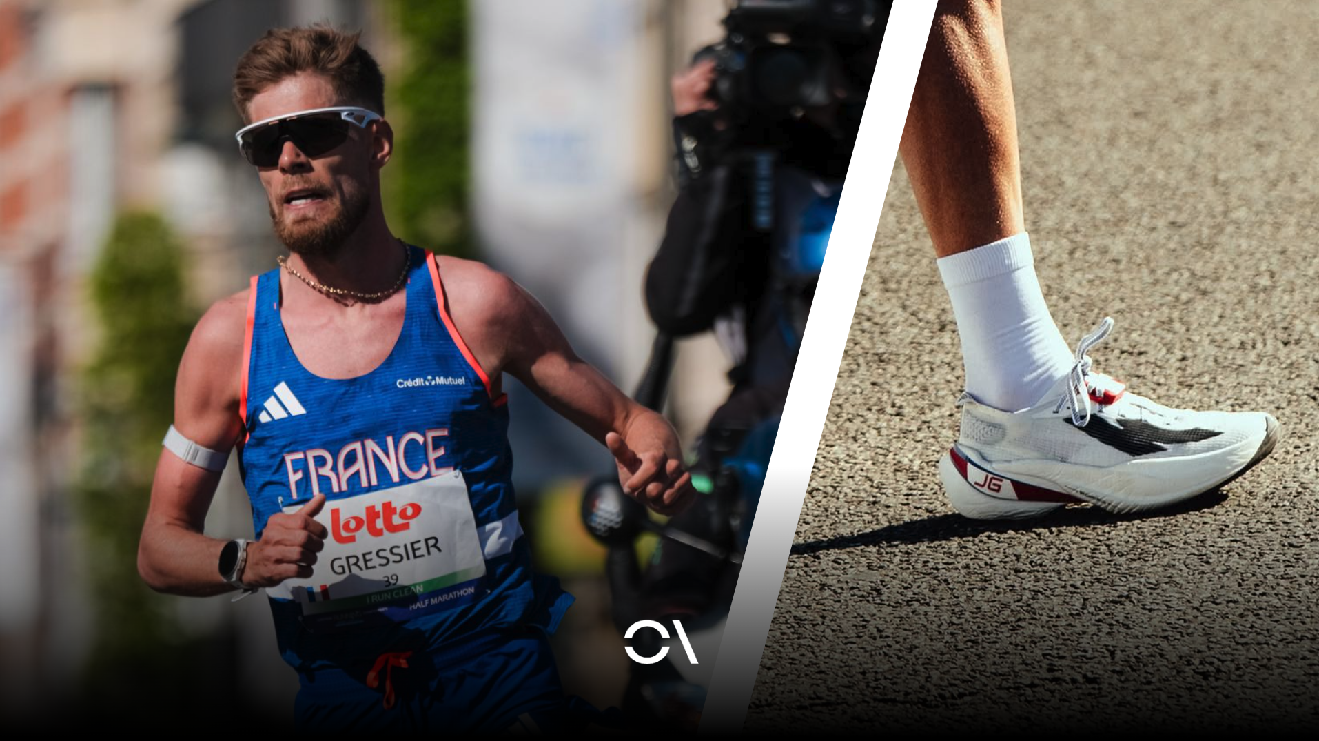 Jimmy Gressier en el Campeonato de Europa de Medio Maratón y sus Kiprun personalizadas. SPORTMEDIA.