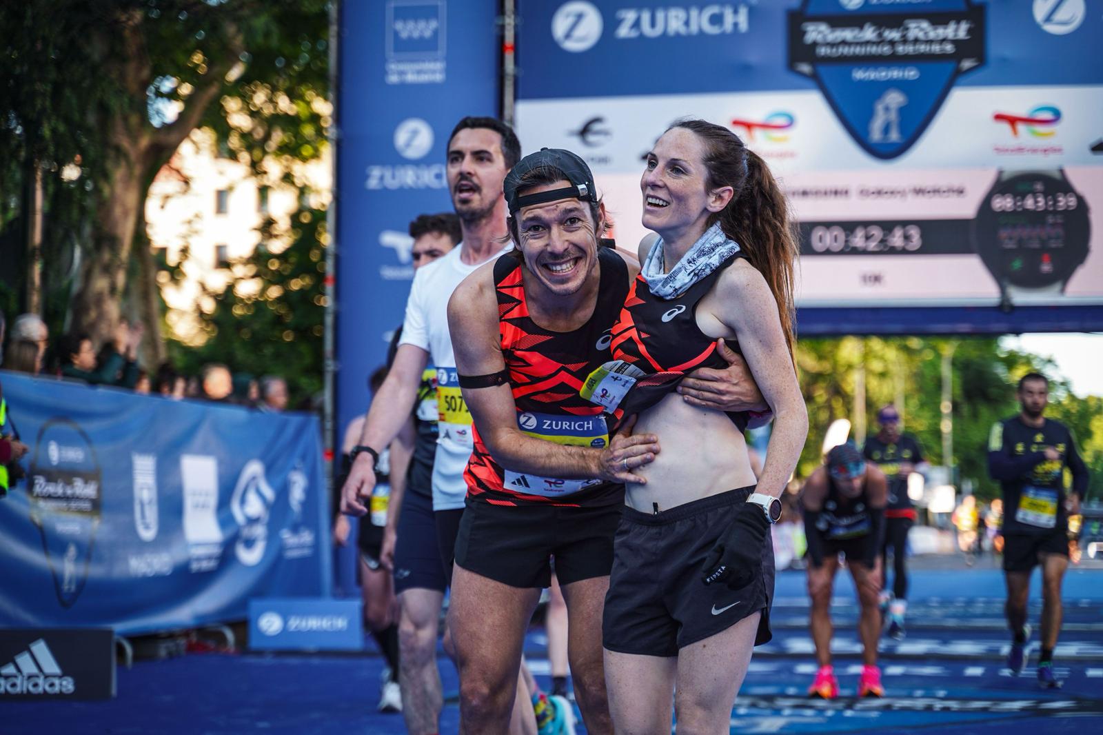 María Lázaro corrió el 10K de Zurich Rock 'n' Roll Running Series Madrid junto a su pareja, Jaume Guerra, apenas tres meses antes de dar a luz a su hijo Aritz. 