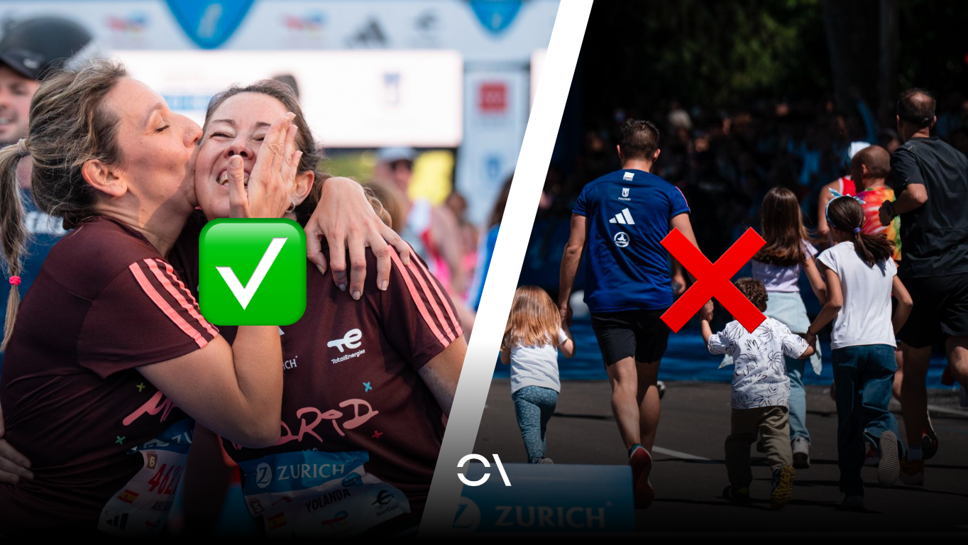 Prohibido entrar con acompañantes en la meta del Maratón de Madrid, incluyendo menores de edad. SPORTMEDIA.