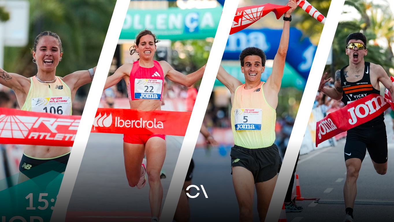 De izquierda a derecha, Marta Serrano, Marta Pérez, Mariano García y Pablo Sánchez, campeones de España en Pollença. SPORTMEDIA.