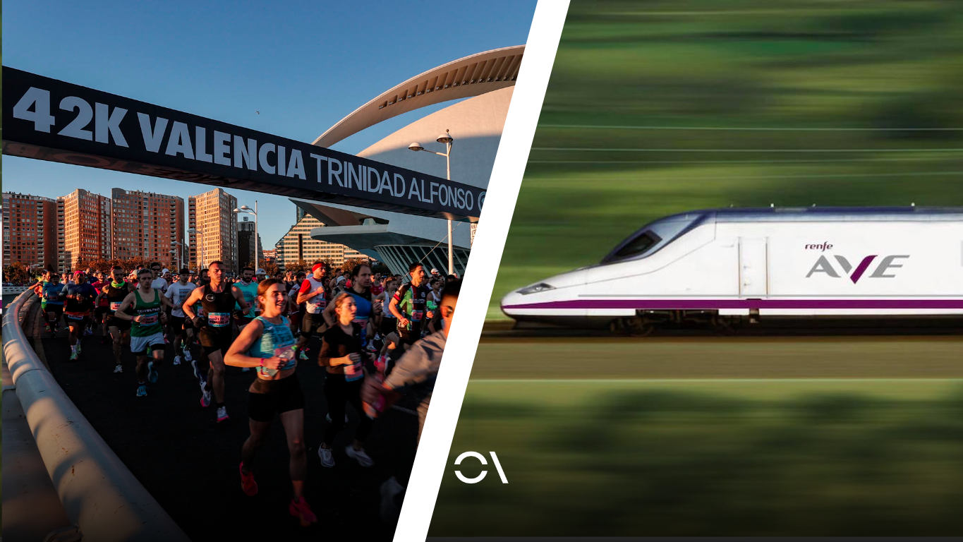 El descuento de Renfe para participantes y acompañantes del Maratón y Medio Maratón Valencia 2025.