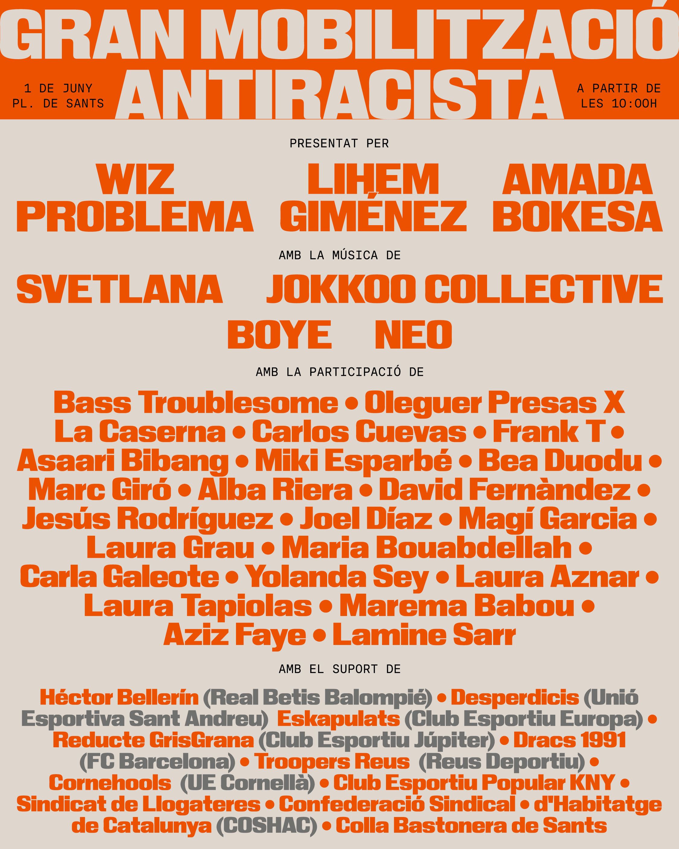 Cartel de la Primera Cursa Antirracista de Barcelona.