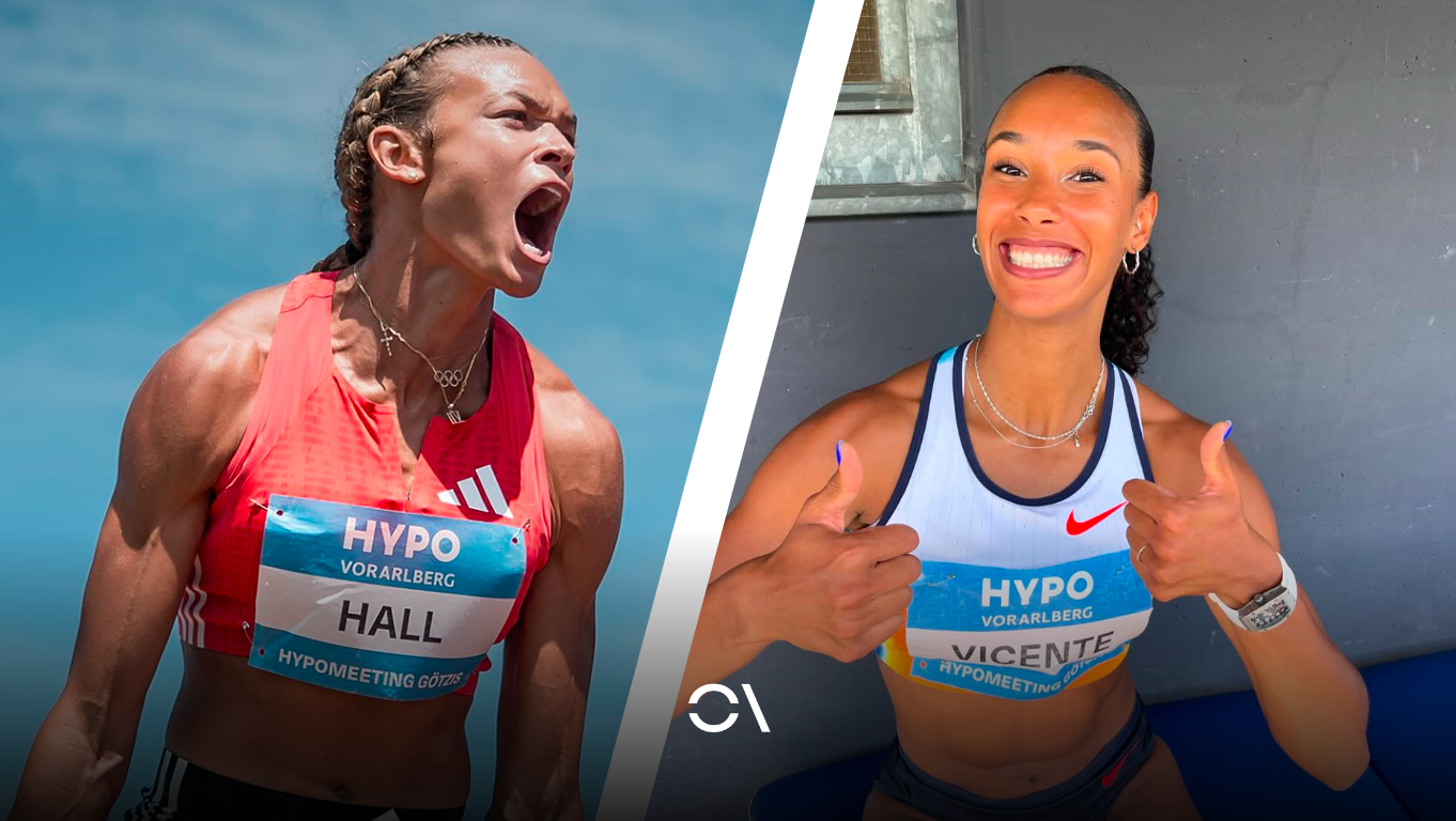Anna Hall y María Vicente, las dos protagonistas del heptathlon de Götzis.
