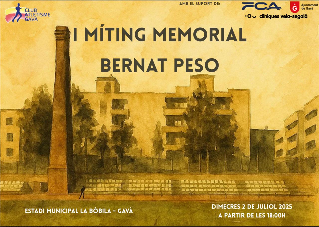 El 2 de julio se disputará en el Estadi Municipal "La Bòbila" de Gavá el I Meeting Bernat Peso