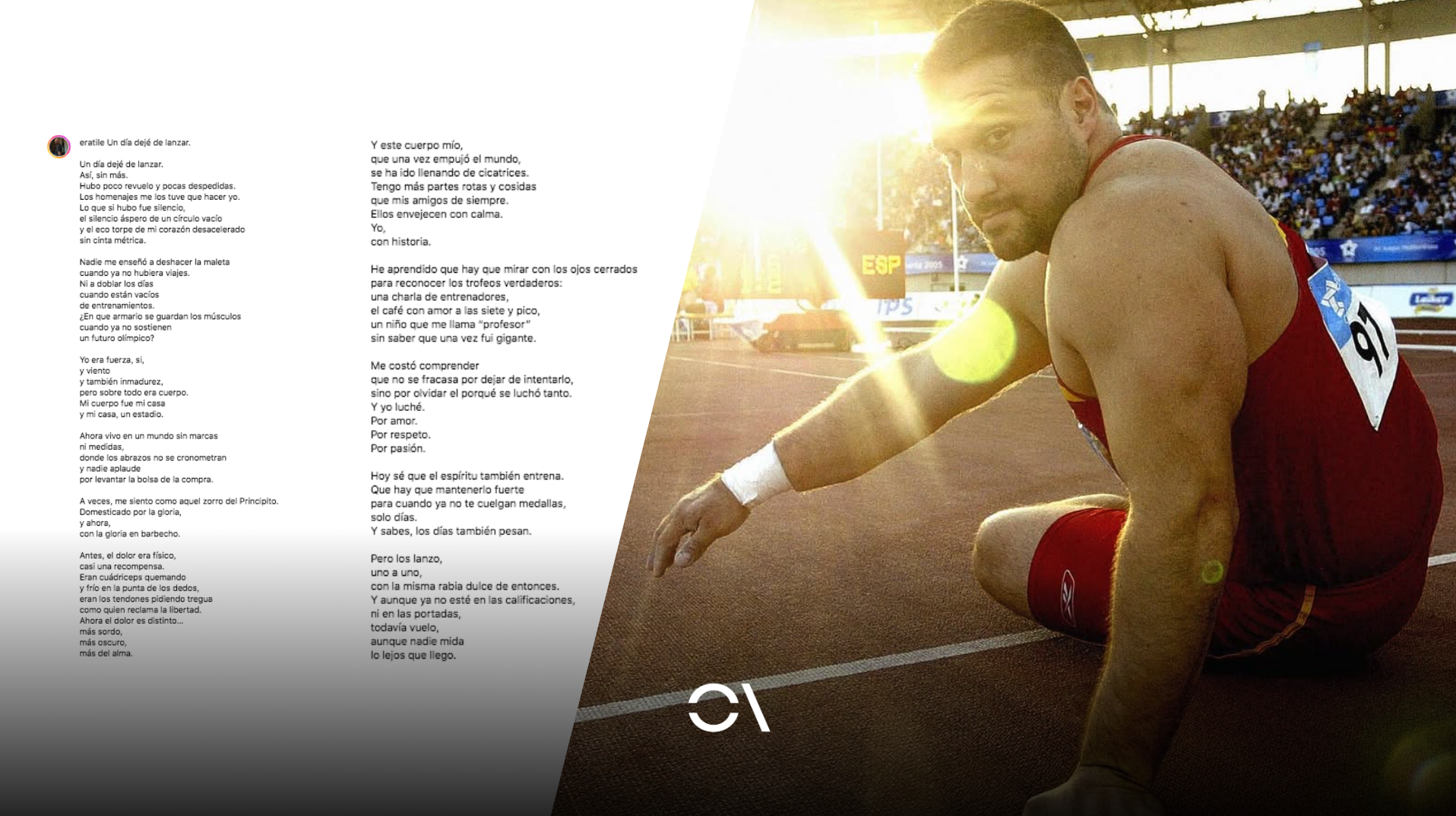Manolo Martínez escribe poemas y los publica habitualmente en su cuenta de Instagram.