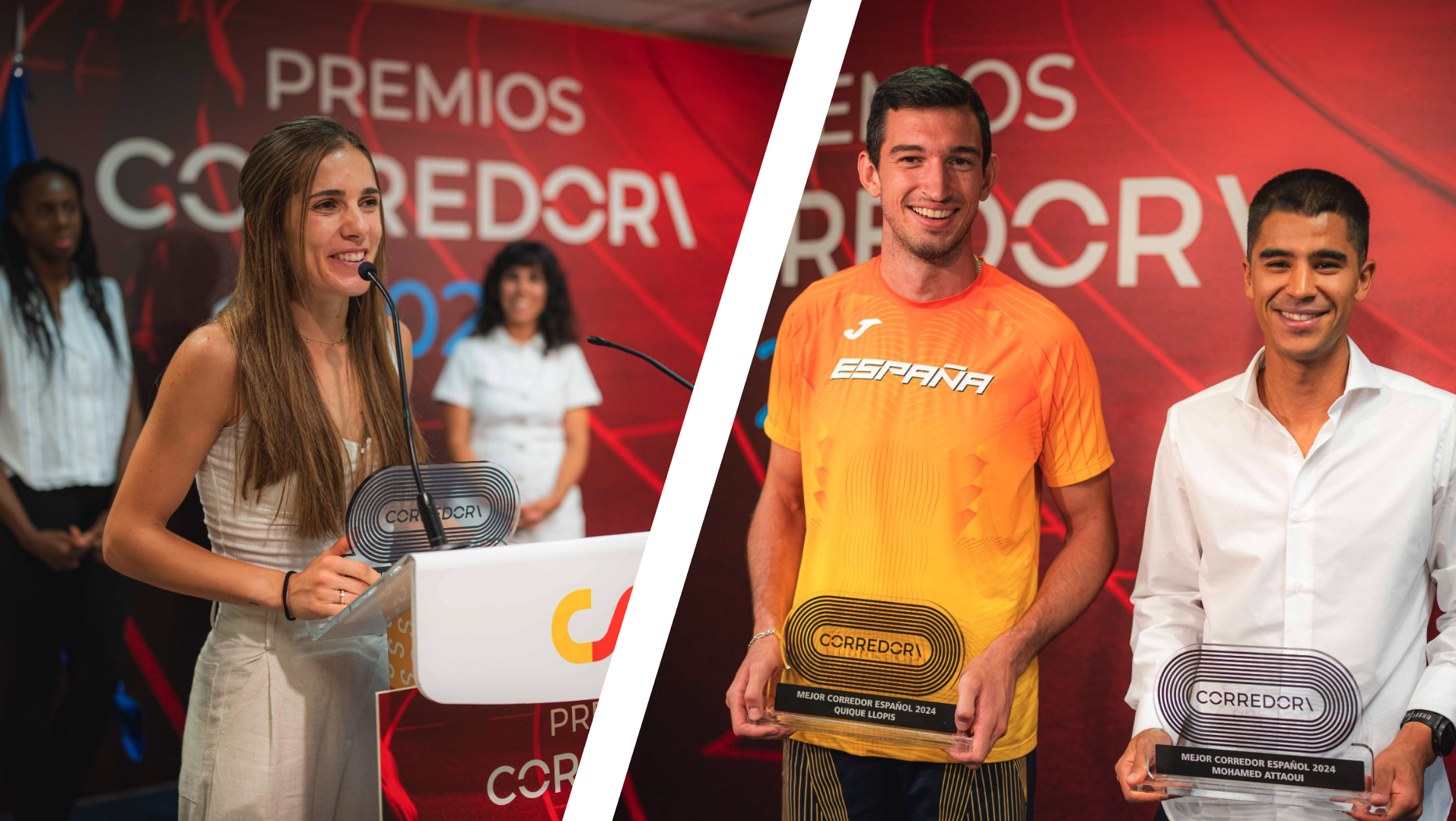 Marta García, Quique Llopis y Moha Attaoui fueron los grandes nombres en los Premios Corredor 2025. VSM PHOTOEVENTS.