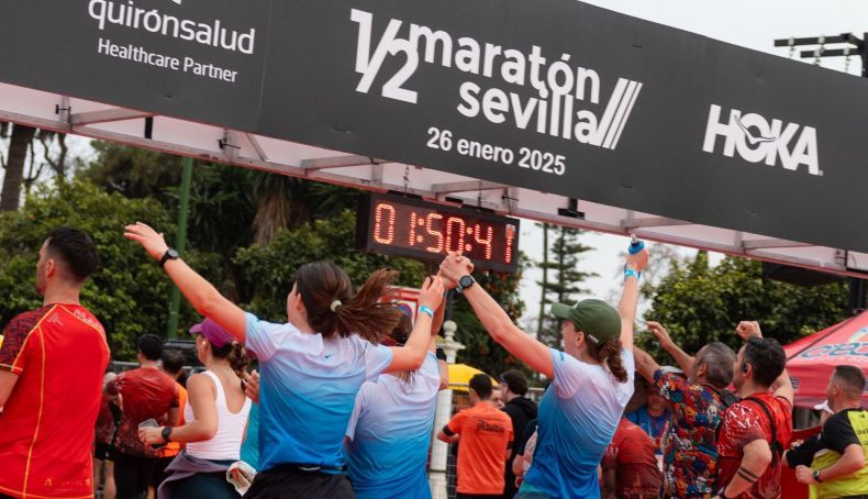 Línea de meta del Medio Maratón de Sevilla