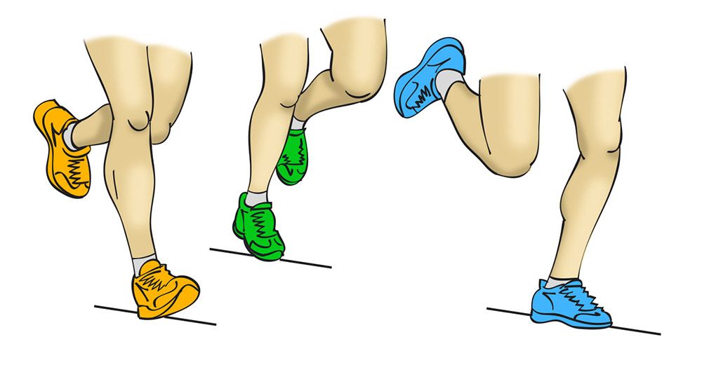 RUNNING PISADA talon antepie planta