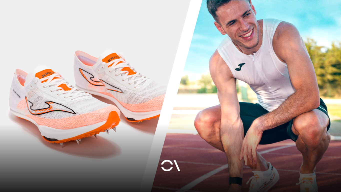Manuel Guijarro y sus nuevas zapatillas de clavos JOMA R-1100.