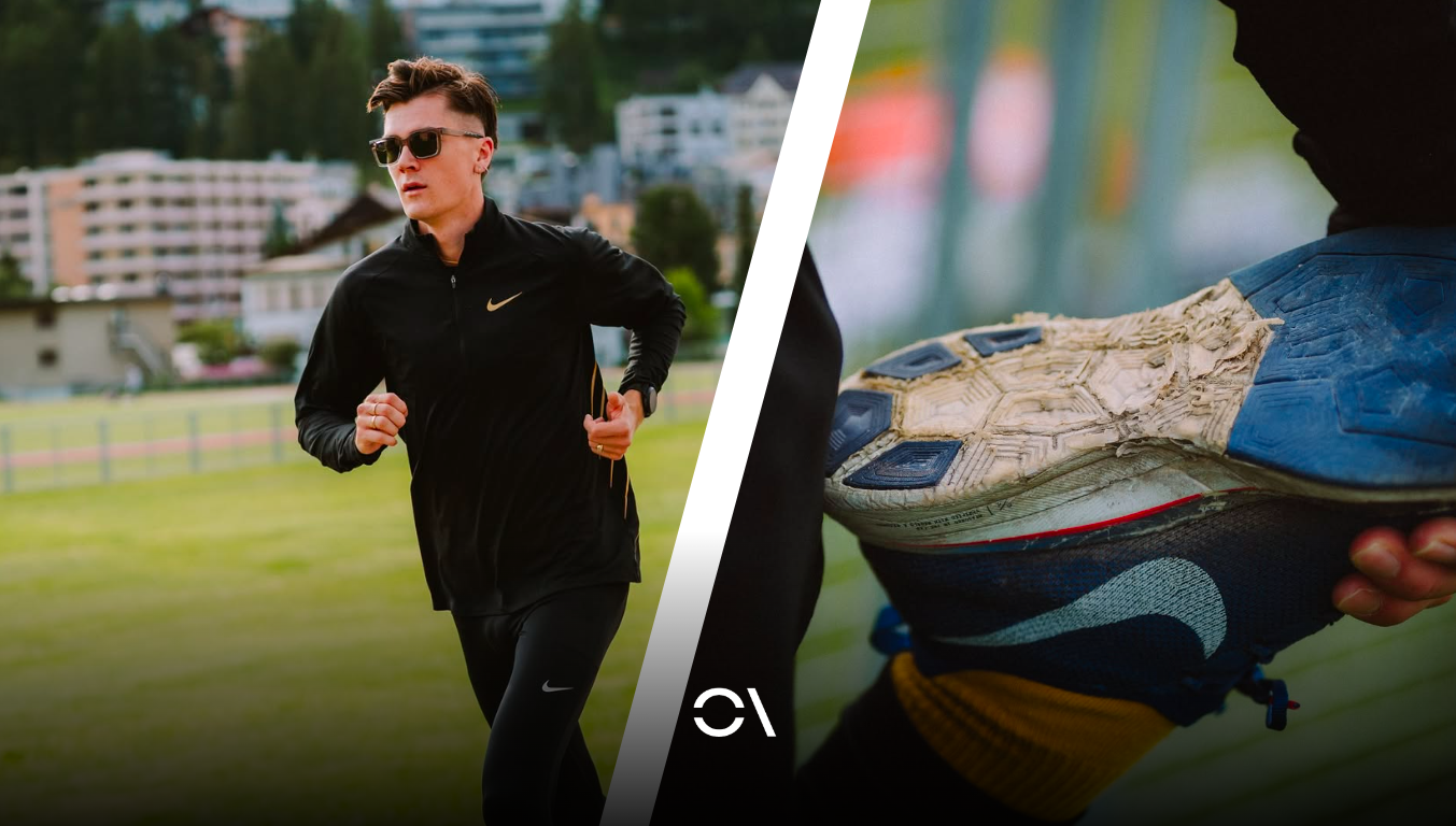 Detalle de las Nike Zoom VaporFly 4% Flyknit de Jakob Ingebrigtsen.