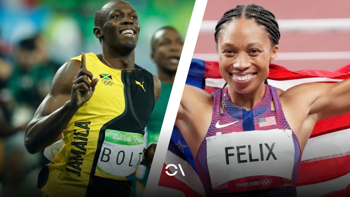 Allyson Felix y Usain Bolt encabezan el ranking de atletas con más medallas en la historia del Campeonato del Mundo.