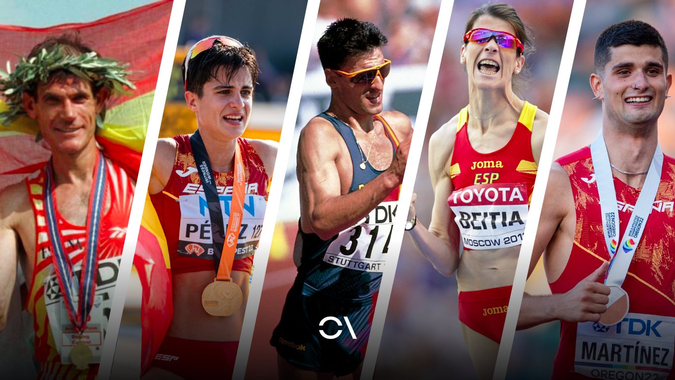 Todas las medallas de España en los Mundiales de atletismo a lo largo de la historia.