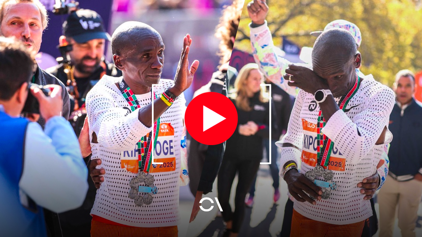 Las lágrimas de Eliud Kipchoge tras finalizar el Maratón de Nueva York