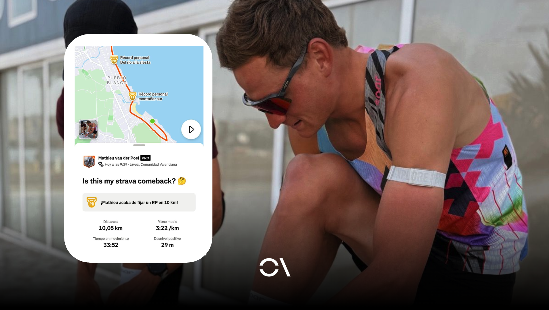 Mathieu van der Poel ha vuelto a utilizar Strava y lo ha hecho corriendo 10 kilómetros a 3:22 min/km. 