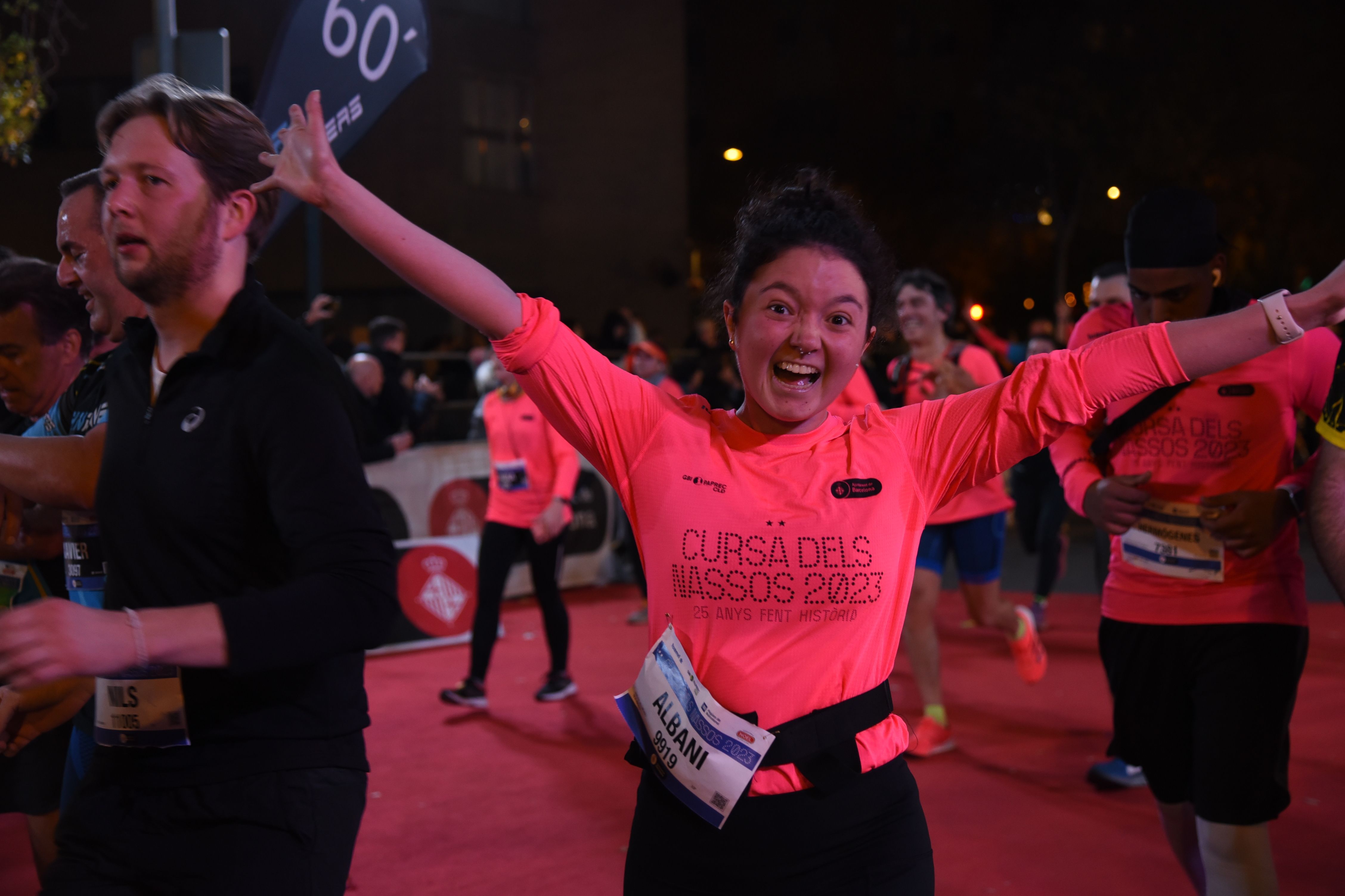 Alegría en la línea de meta de la Cursa dels Nassos