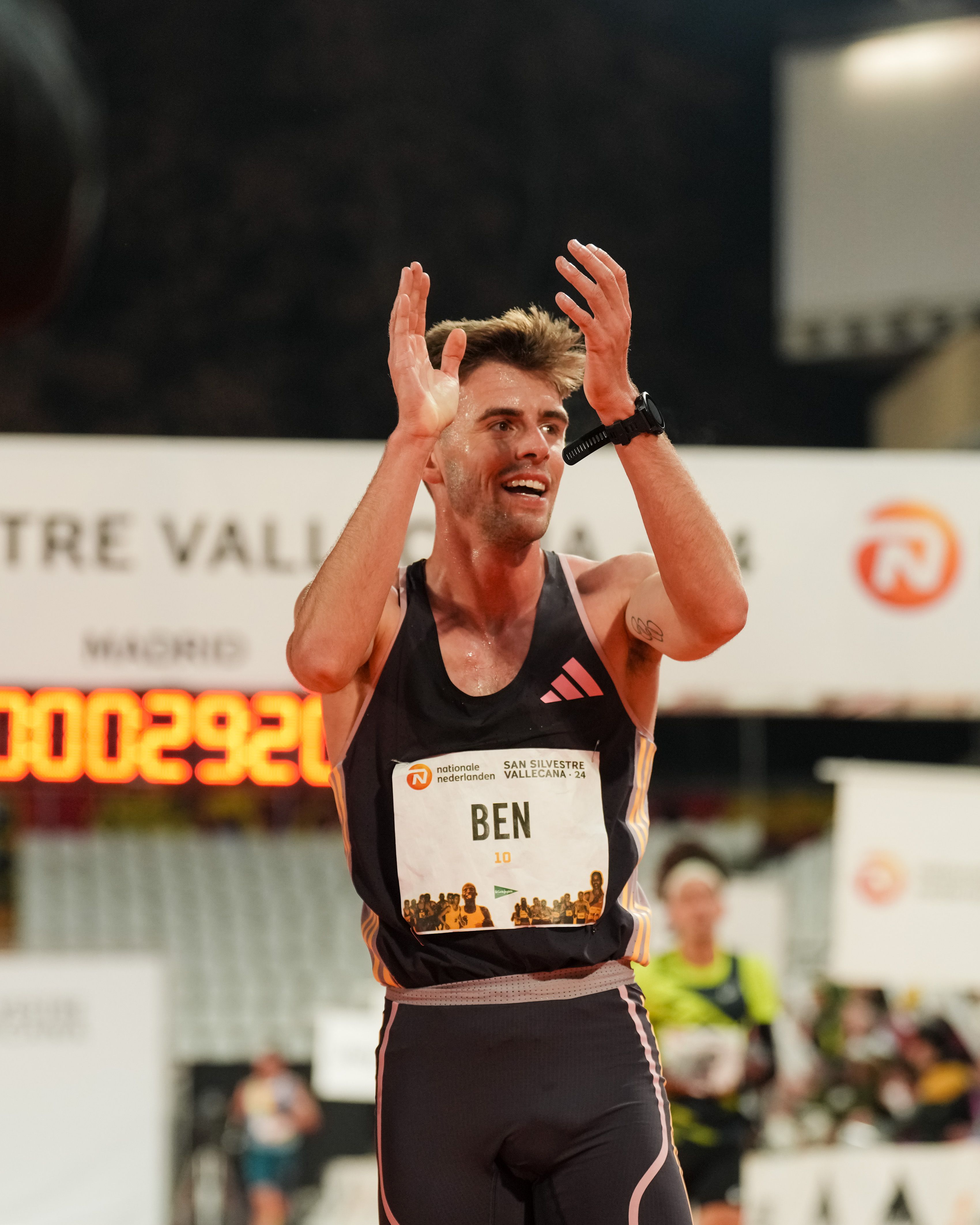 Adrián Ben fue miembro del top 10 de la NN San Silvestre Vallecana 2024. SPORTMEDIA