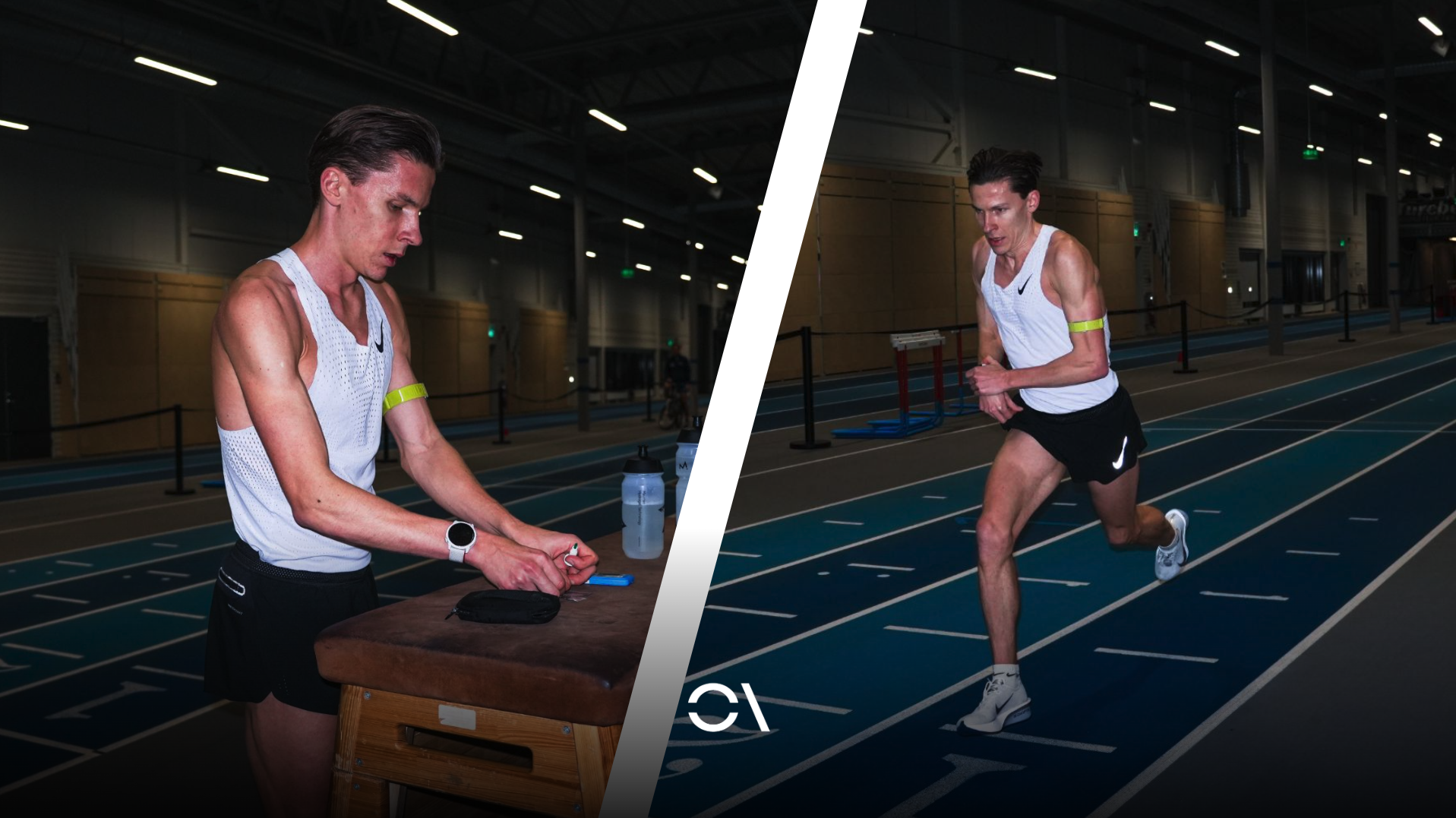 Andreas Almgren durante una sesión de entrenamiento antes del 10K Valencia. COROS.