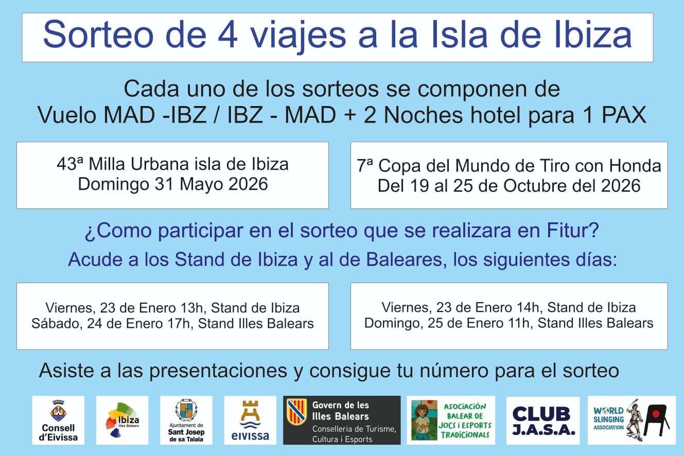 Se sortearán viajes a la Milla de Ibiza 2026 en FITUR