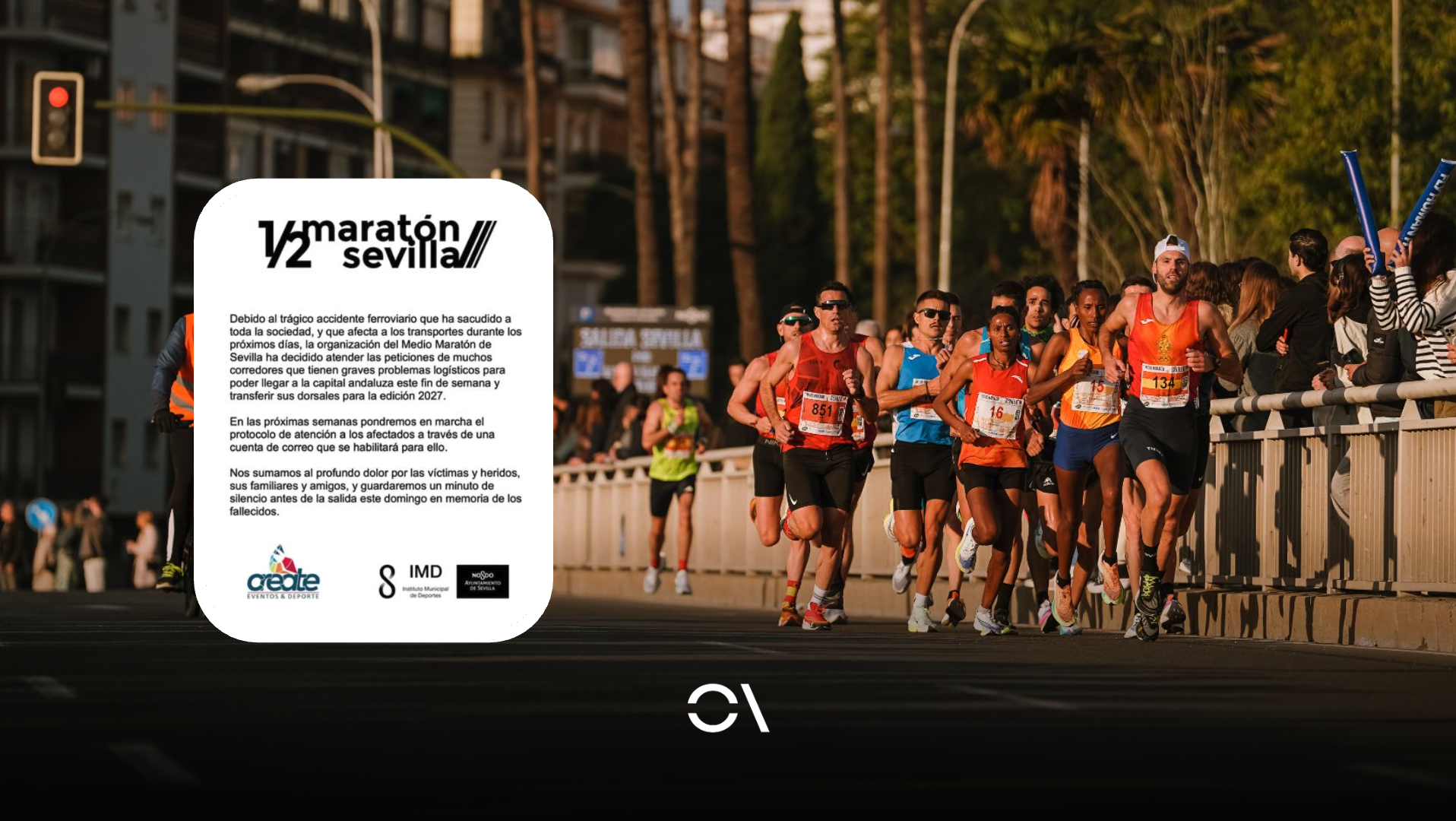 El Medio Maratón de Sevilla permitirá cambiar a 2027 el dorsal a los afectados por el corte del AVE.