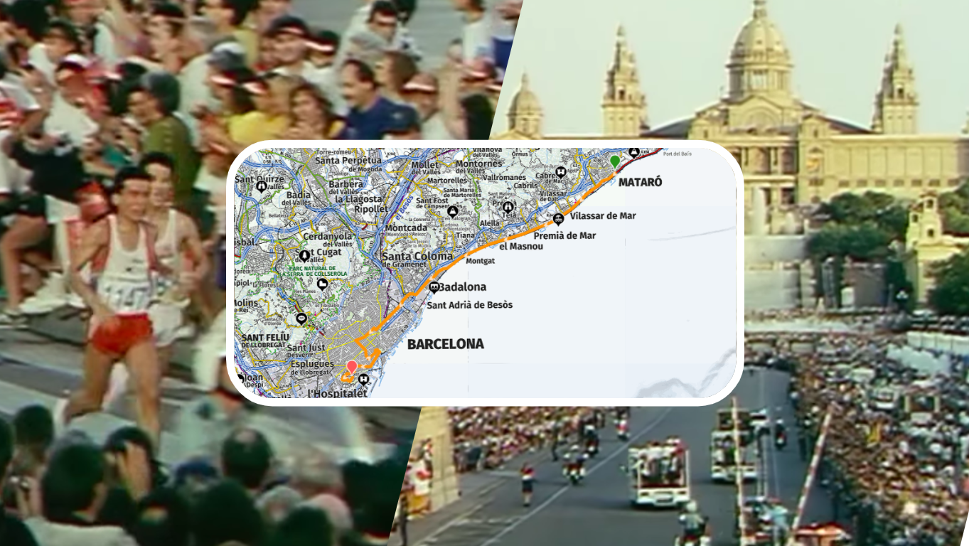 Así fue el recorrido del maratón de los Juegos Olímpicos de Barcelona 1992.