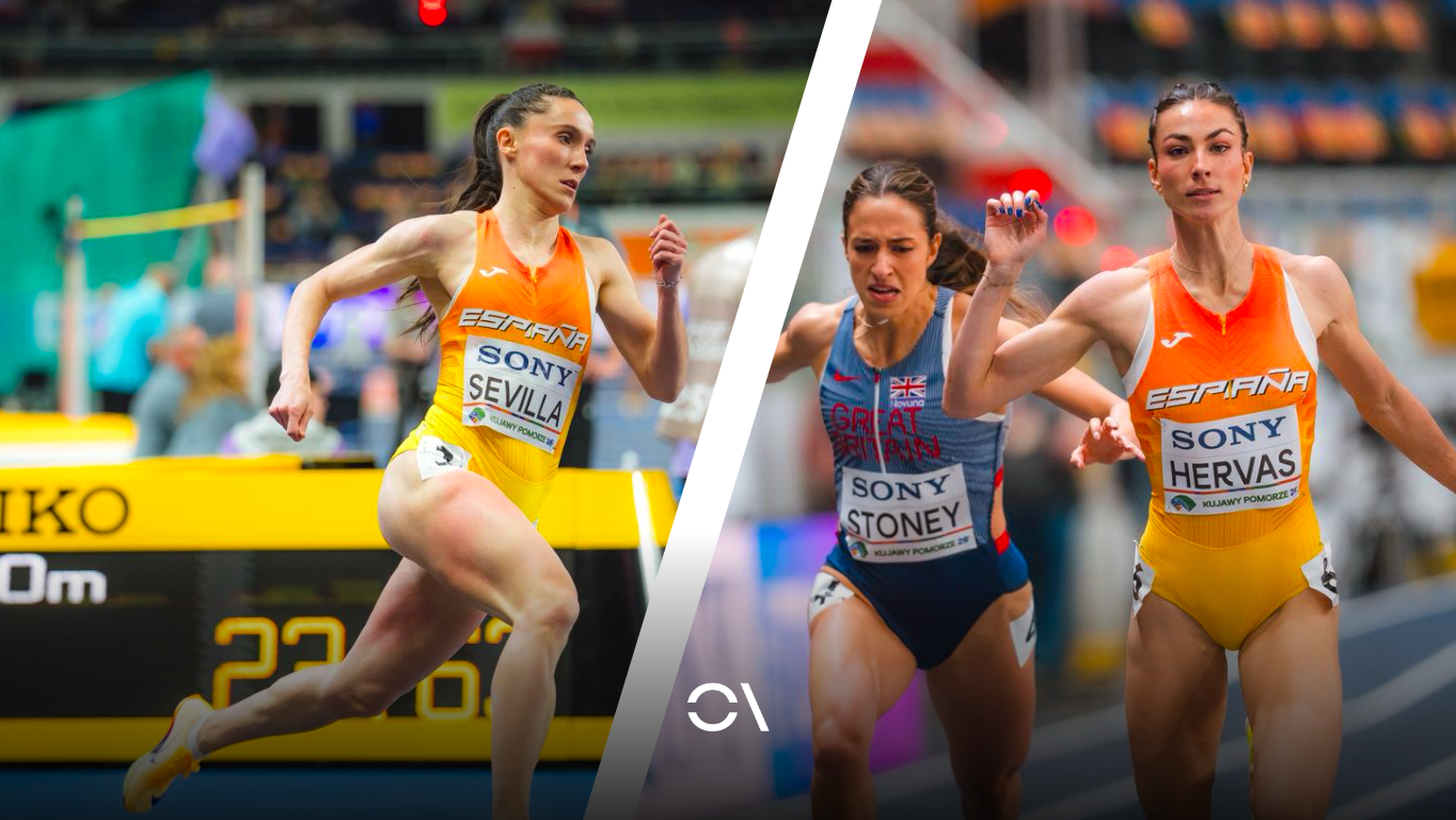 Paula Sevilla y Blanca Hervás, a semifinales de los 400 metros del Mundial de pista cubierta. FOTORUNNERS.