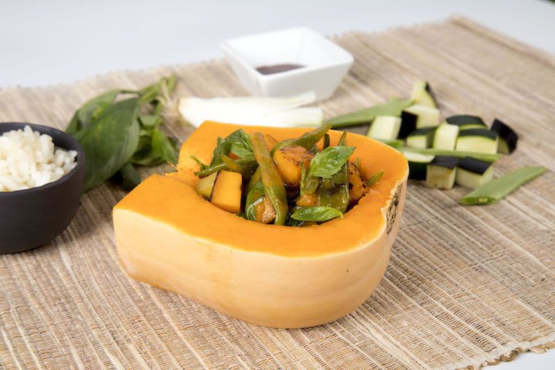 Verduras con leche de coco, jengibre y curry