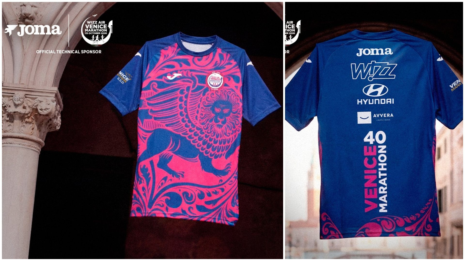 La camiseta Joma del Maratón de Venecia que es una obra de arte