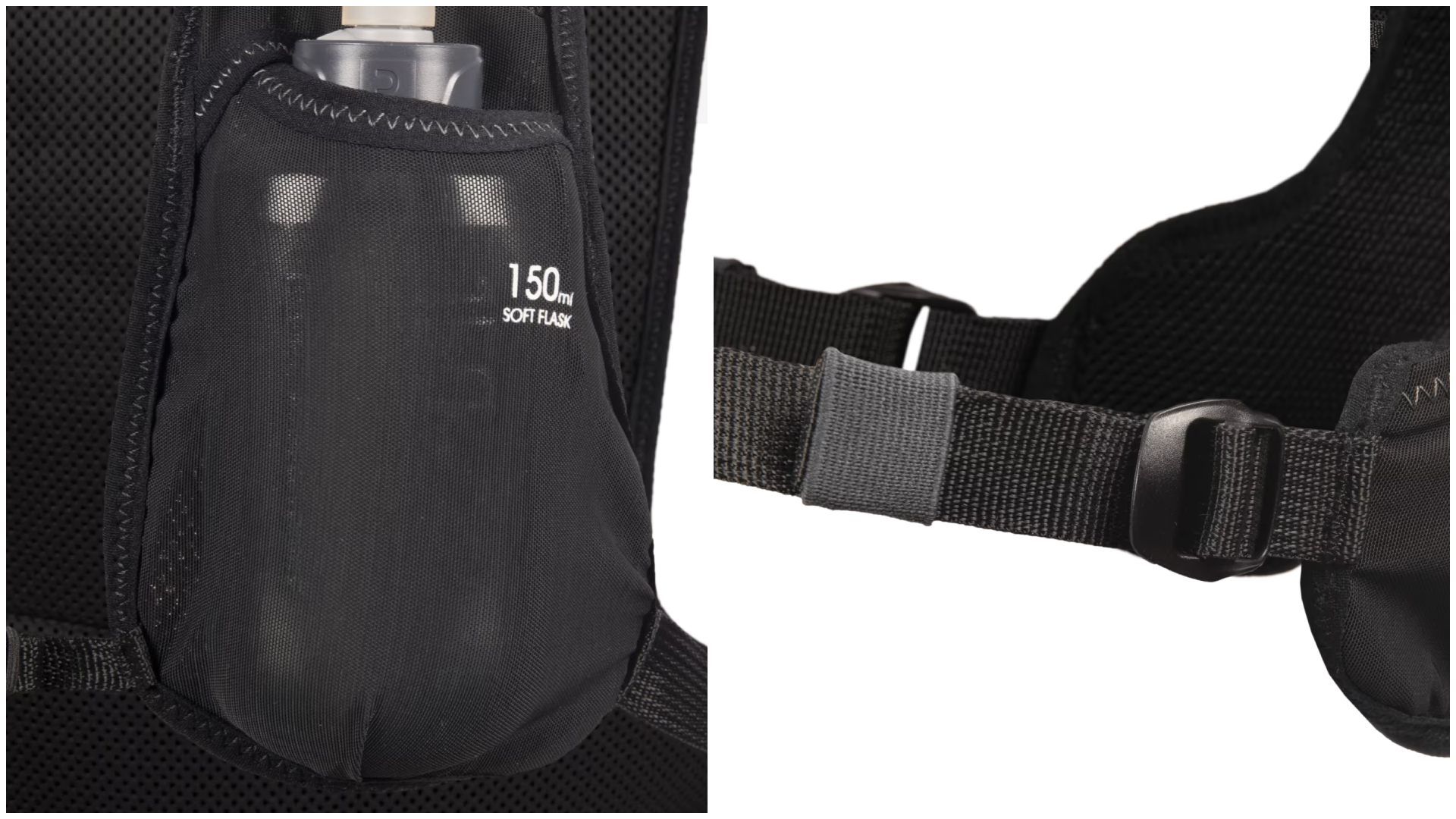 Mochila hidratación unisex+bolsa agua 1L incluida KIPRUN 500 5L essentiel negro.